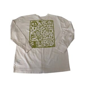 FA Cream Long Sleeve Tee with Small Green Globe Large